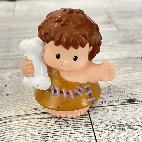 VTG Fisher Price Little People JUNGLE BOY w/BONE for DINO Dinosaur Caveman Rare! - Picture 1 of 5